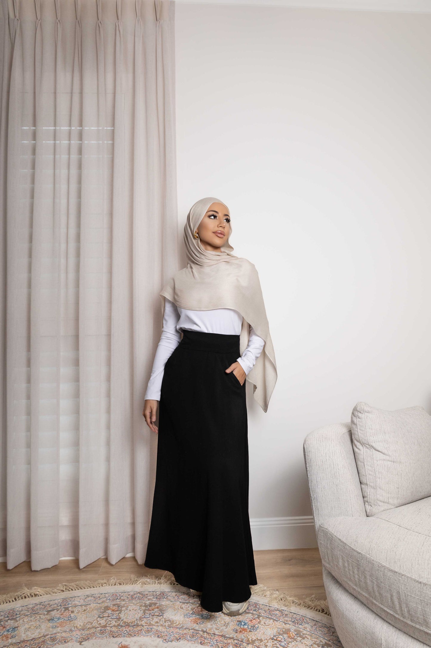 Wendy Linen Black Skirt