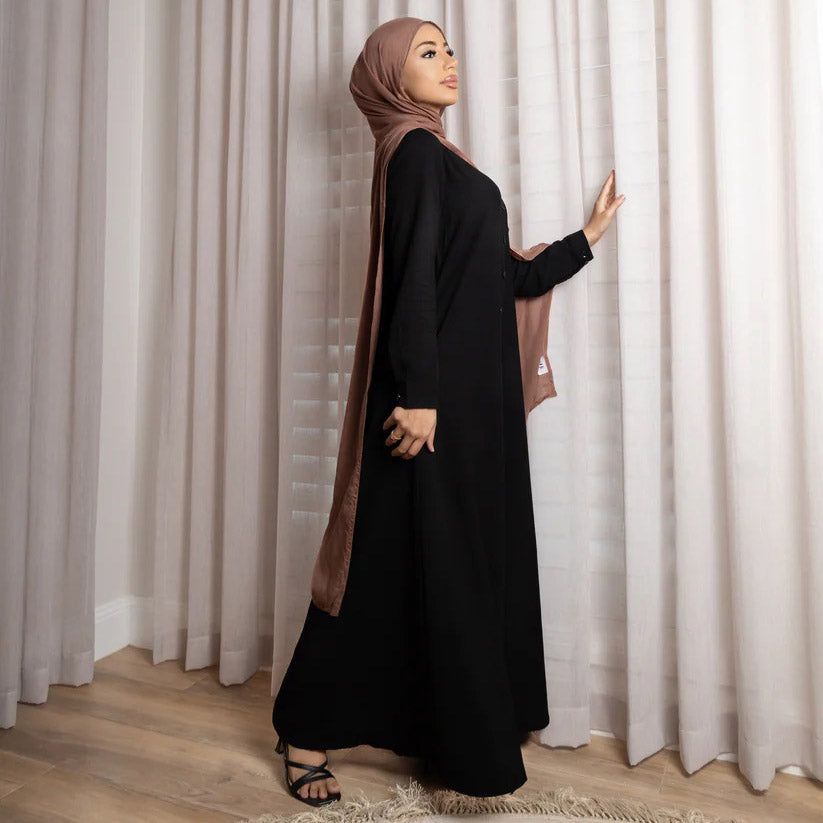 D’mour Black Linen Shirt Dress