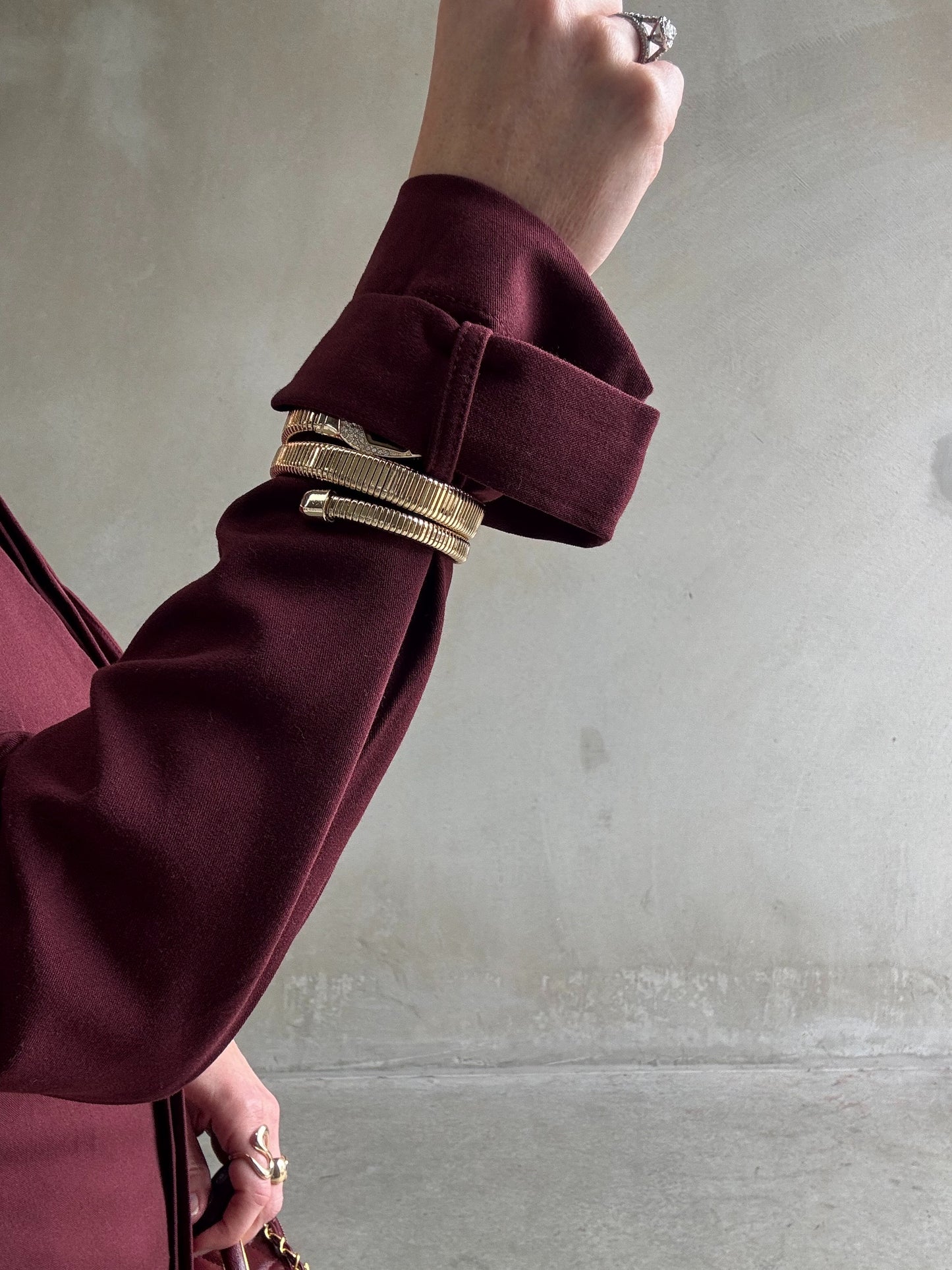 Bella Trench Dress/Burgundy
