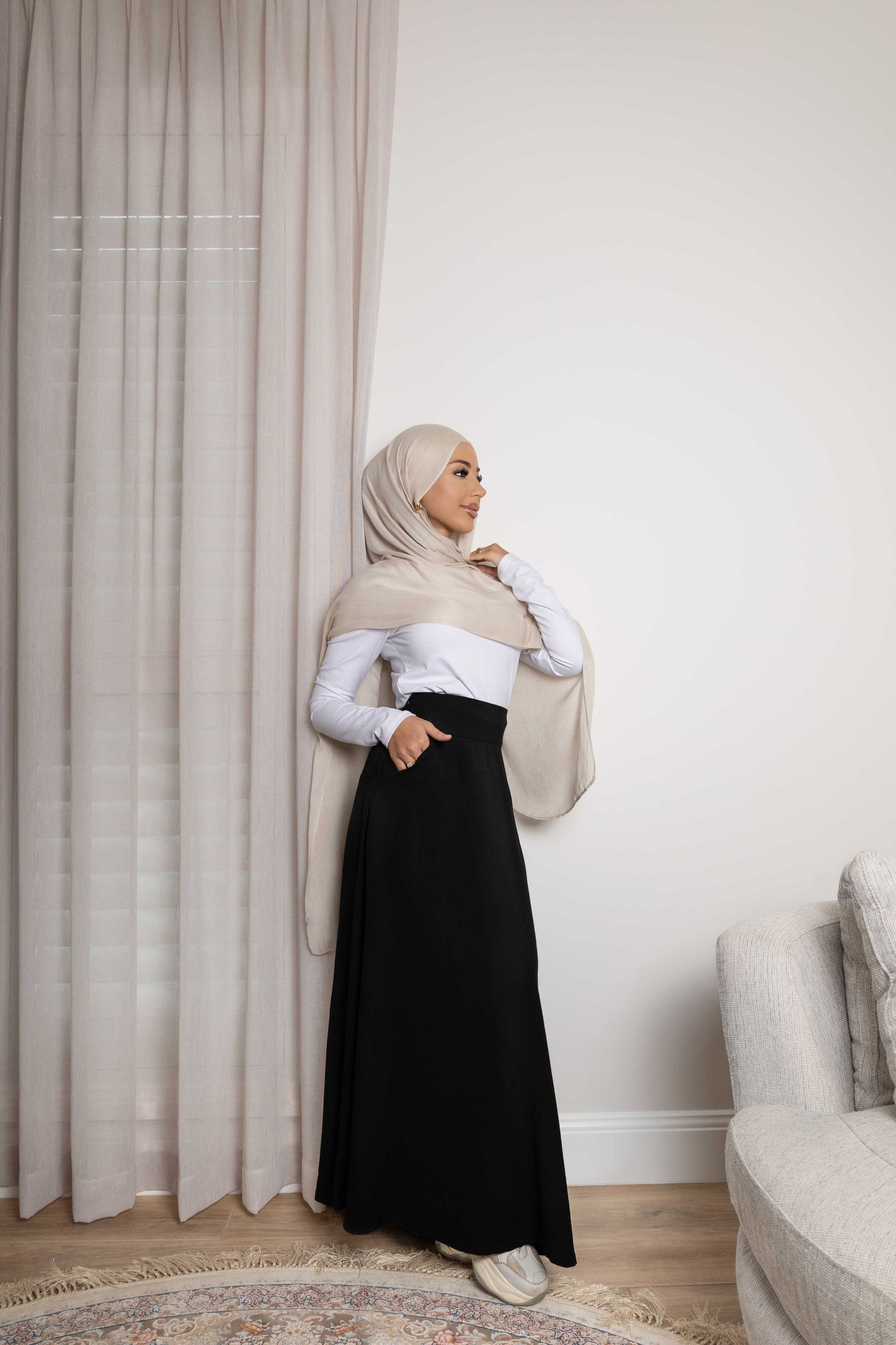 Wendy Linen Black Skirt