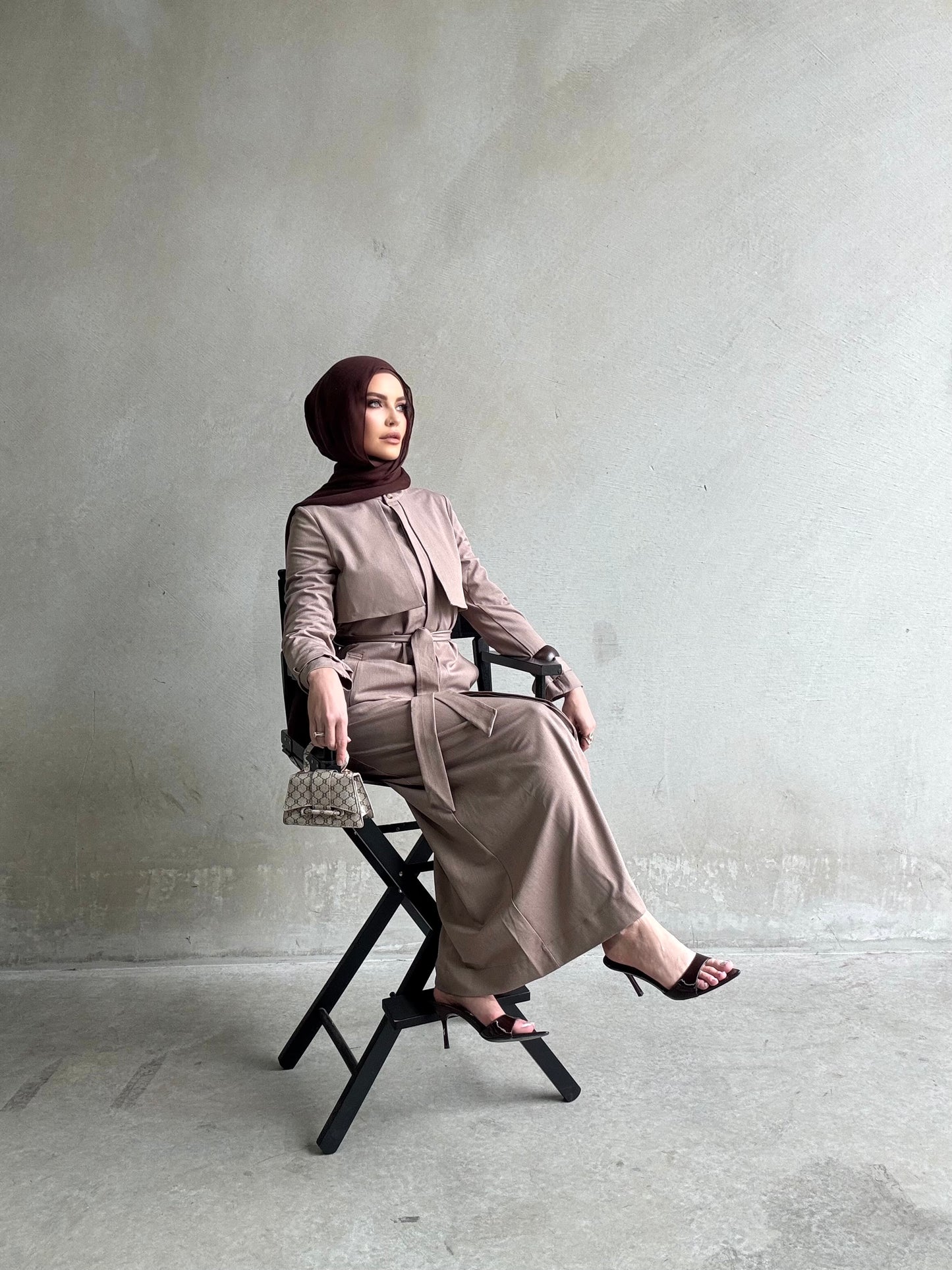 Bella Trench Dress Beige/Brown