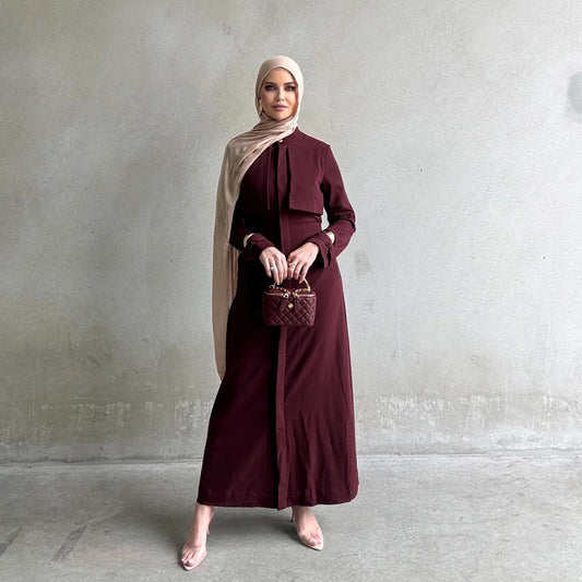 Bella Trench Dress/Burgundy