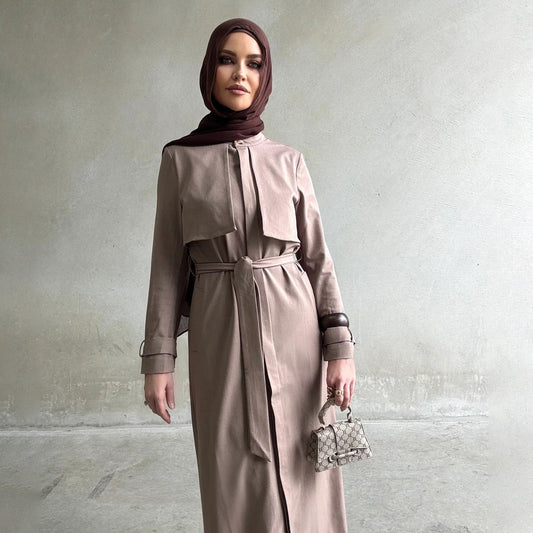Bella Trench Dress Beige/Brown