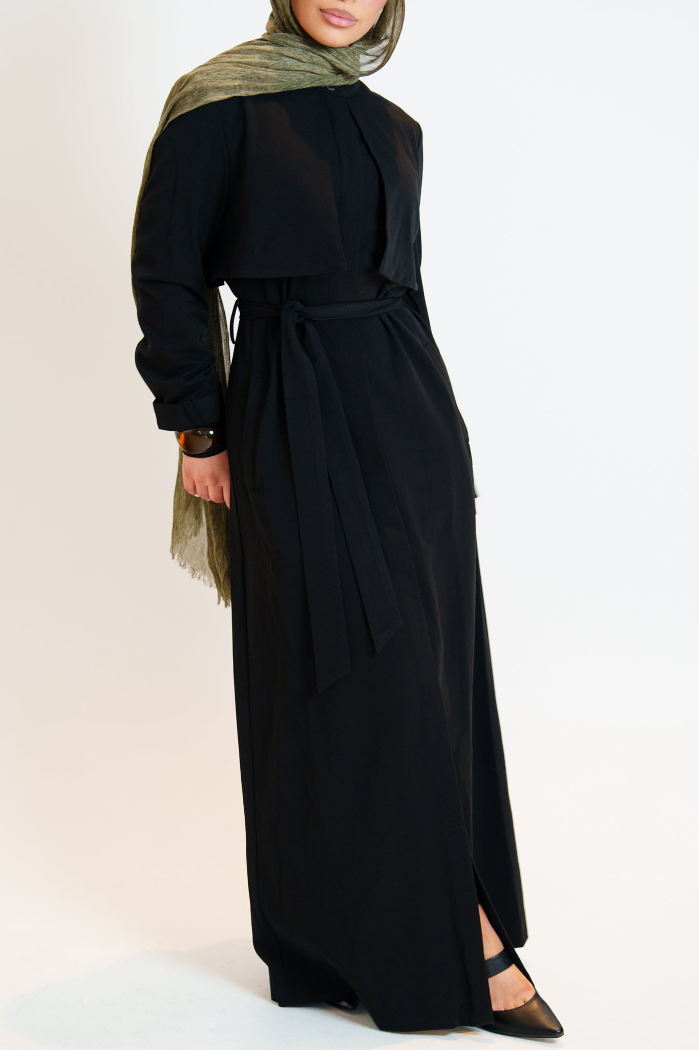 Bella Trench Dress/Black
