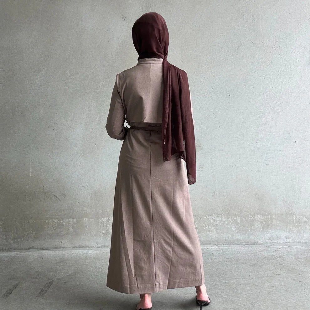 Bella Trench Dress Beige/Brown