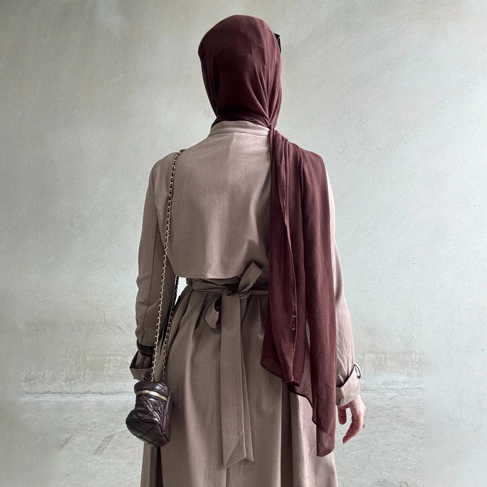 Bella Trench Dress Beige/Brown