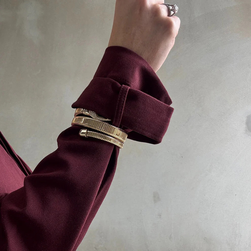 Bella Trench Dress/Burgundy