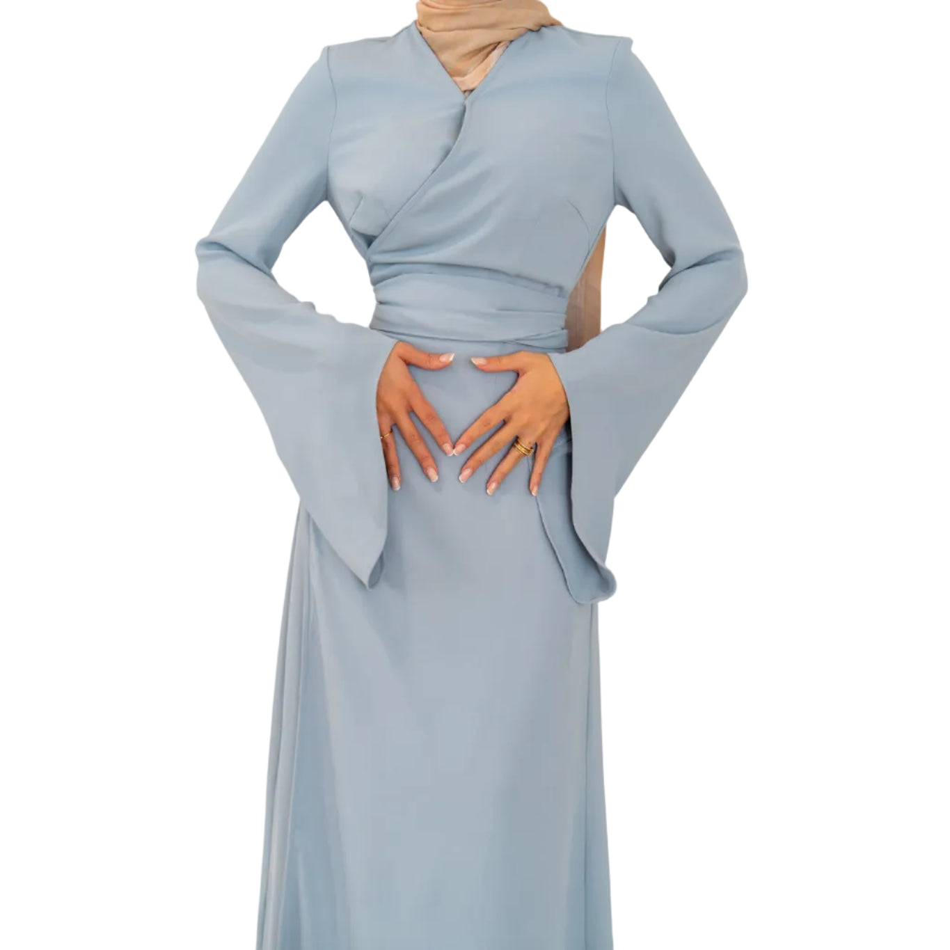 Bell Wrap Dress (Baby Blue)