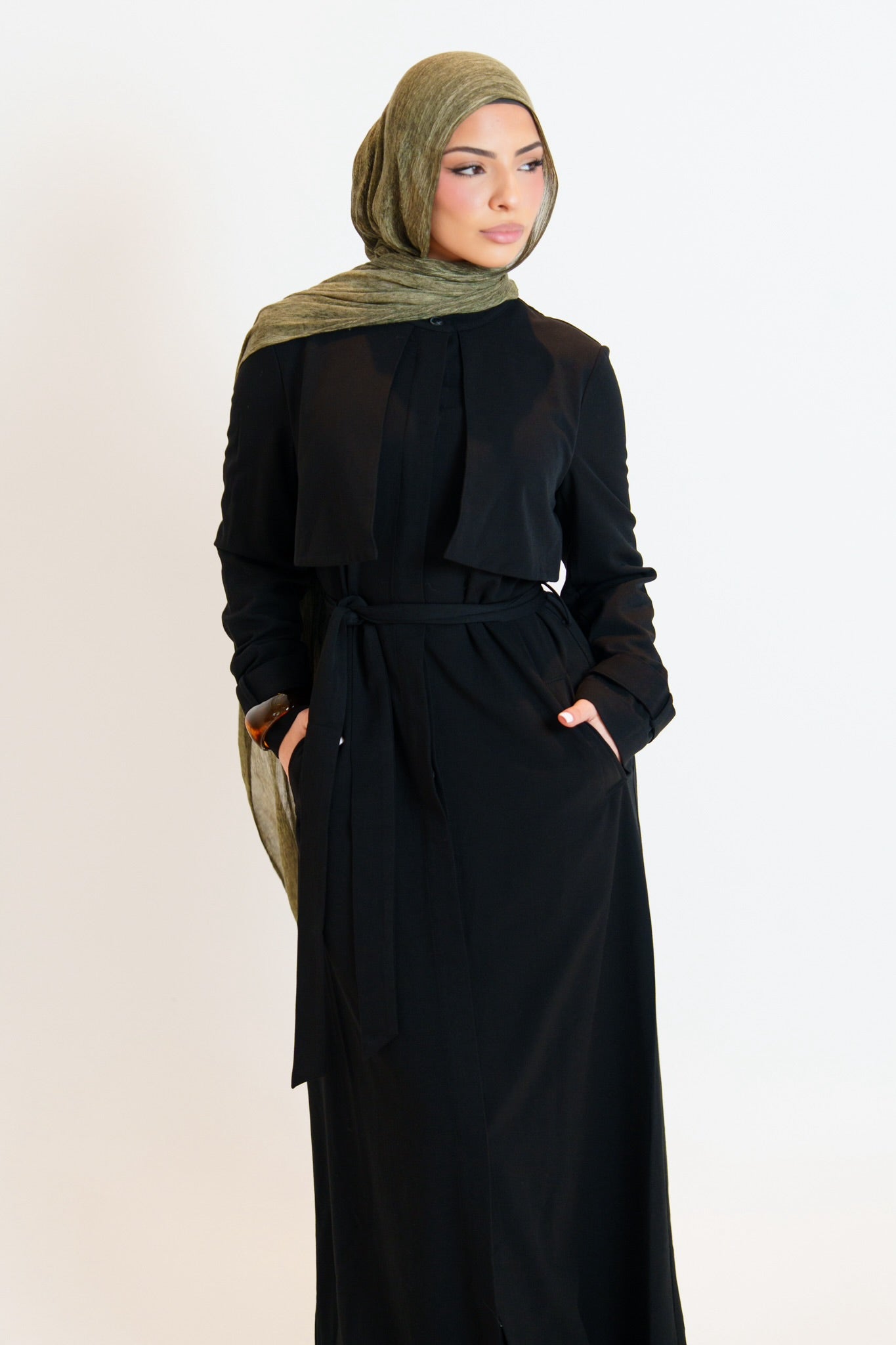Bella Trench Dress/Black