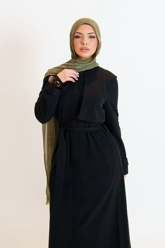 Bella Trench Dress/Black